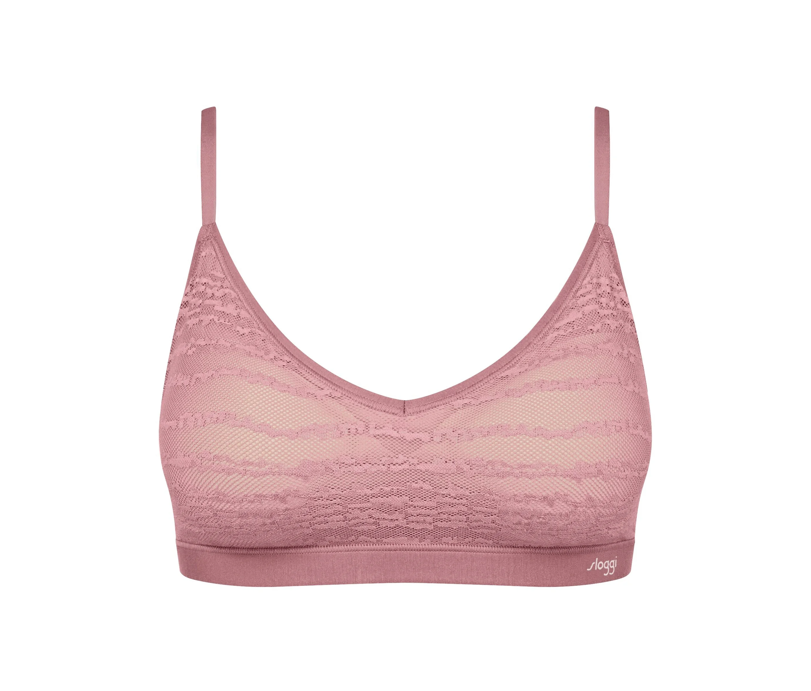 Koronkowy biustonosz push-up sloggi Free Evolve, date night pink