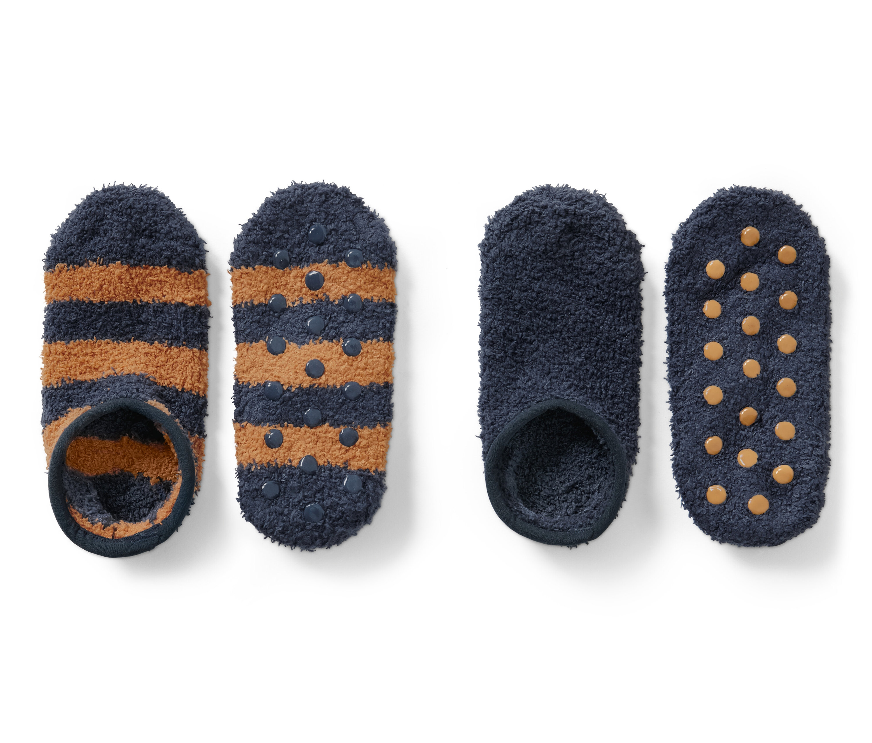 Tchibo - Skarpetokapcie- brązowy/niebieski/w paski