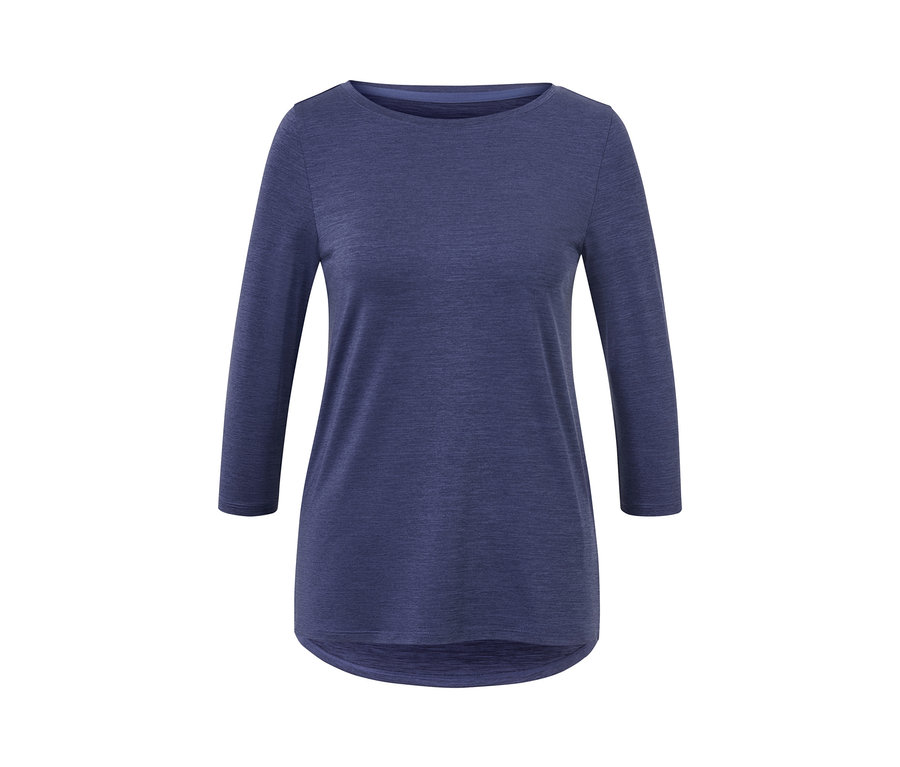 Fioletowa koszulka funkcyjna z rękawem 3/4.