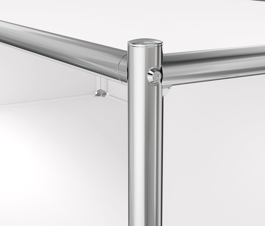 Detal narożnika metalowego regału „CN3”.