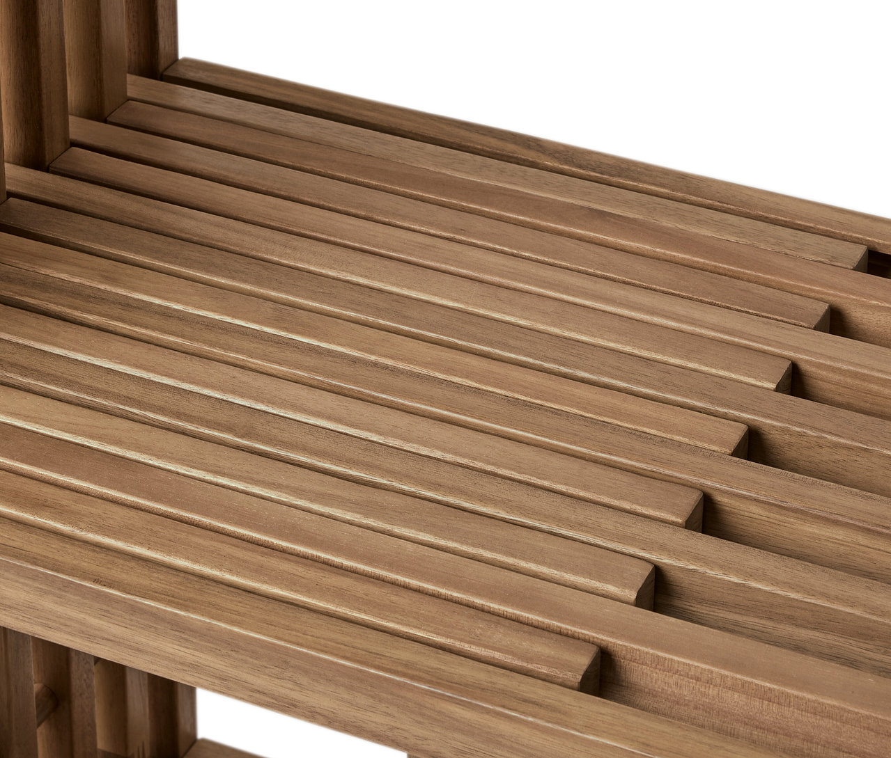 Szczegół wysuwanego regału schodkowego "FLEKSIBEL".