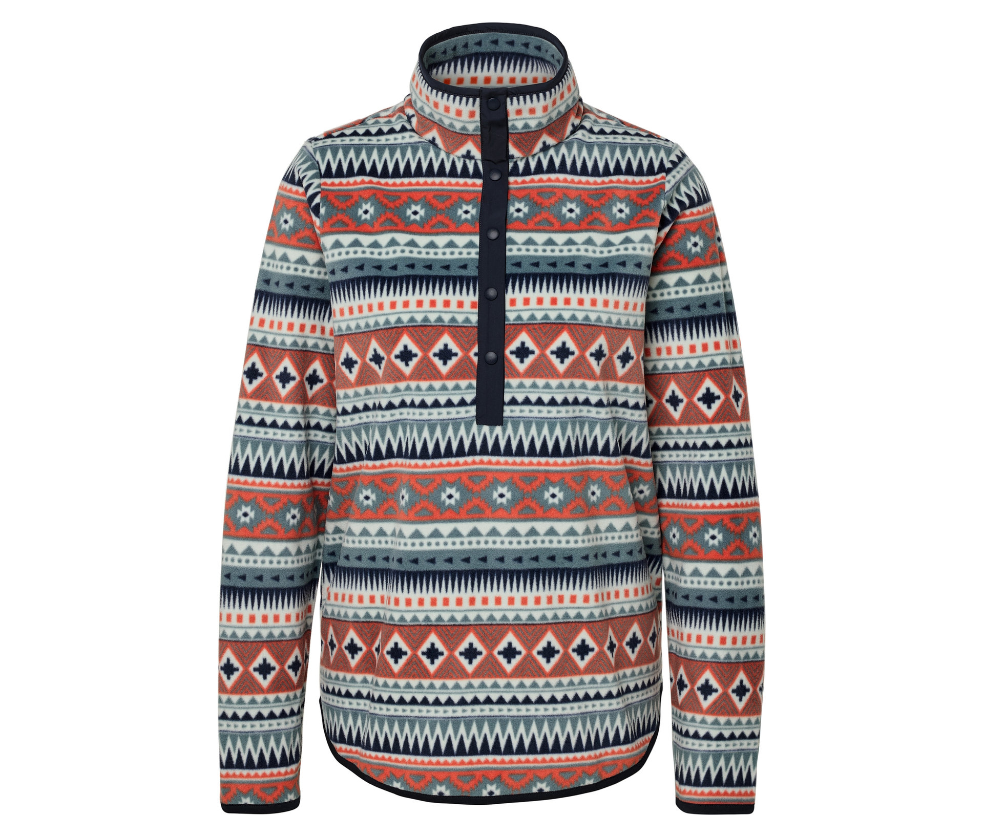 Tchibo - Bluza z polaru- niebieski/pomarańczowy/z nadrukiem