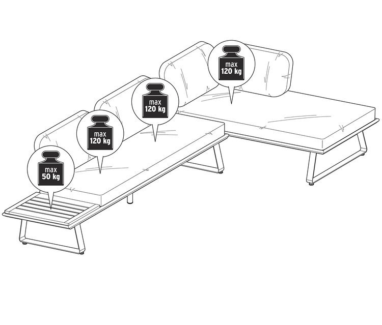 Narożnik wypoczynkowy z nowoczesną konstrukcją na płozach.