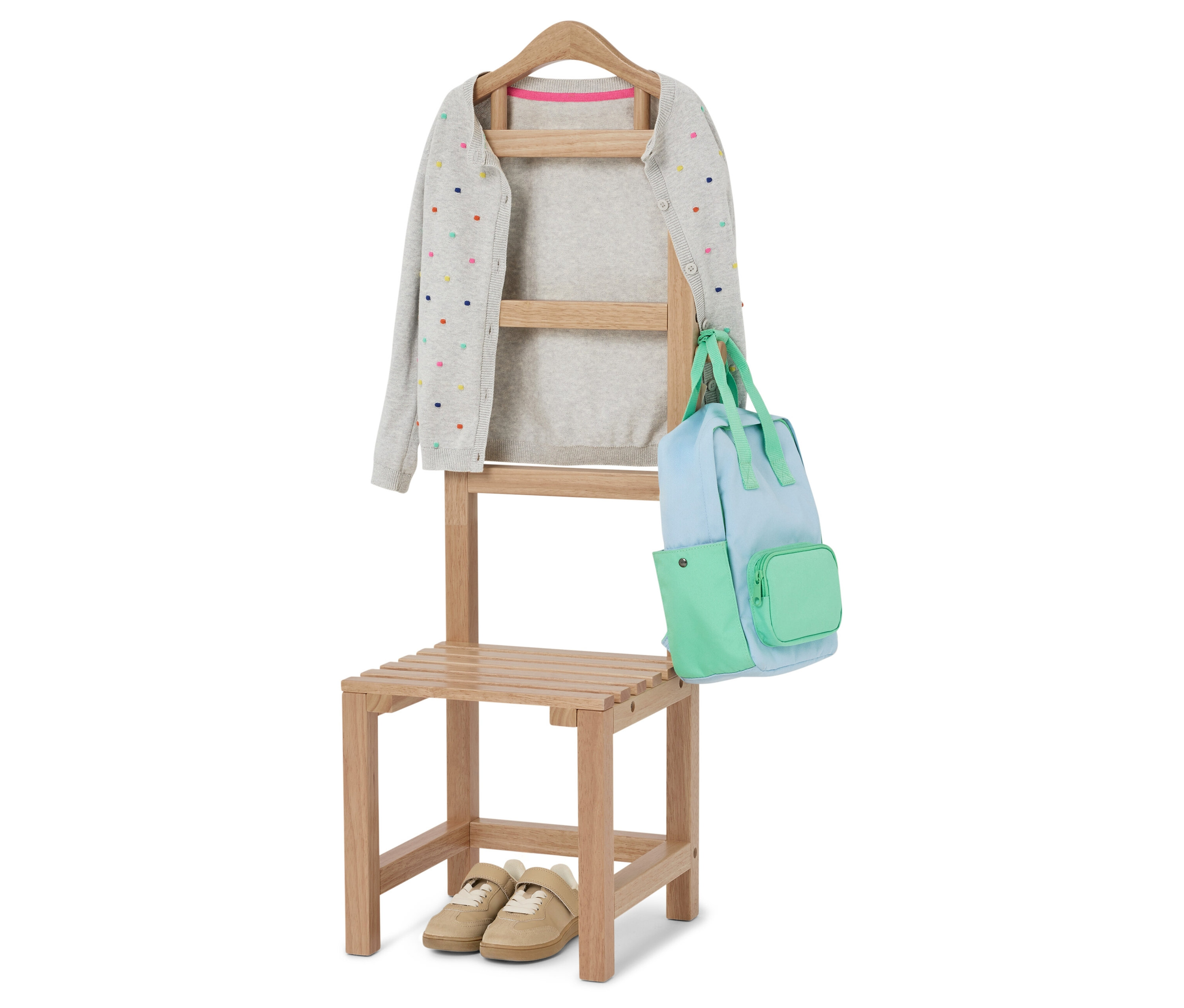 Tchibo - Stojący wieszak na ubrania dla dzieci - kolor: brązowy