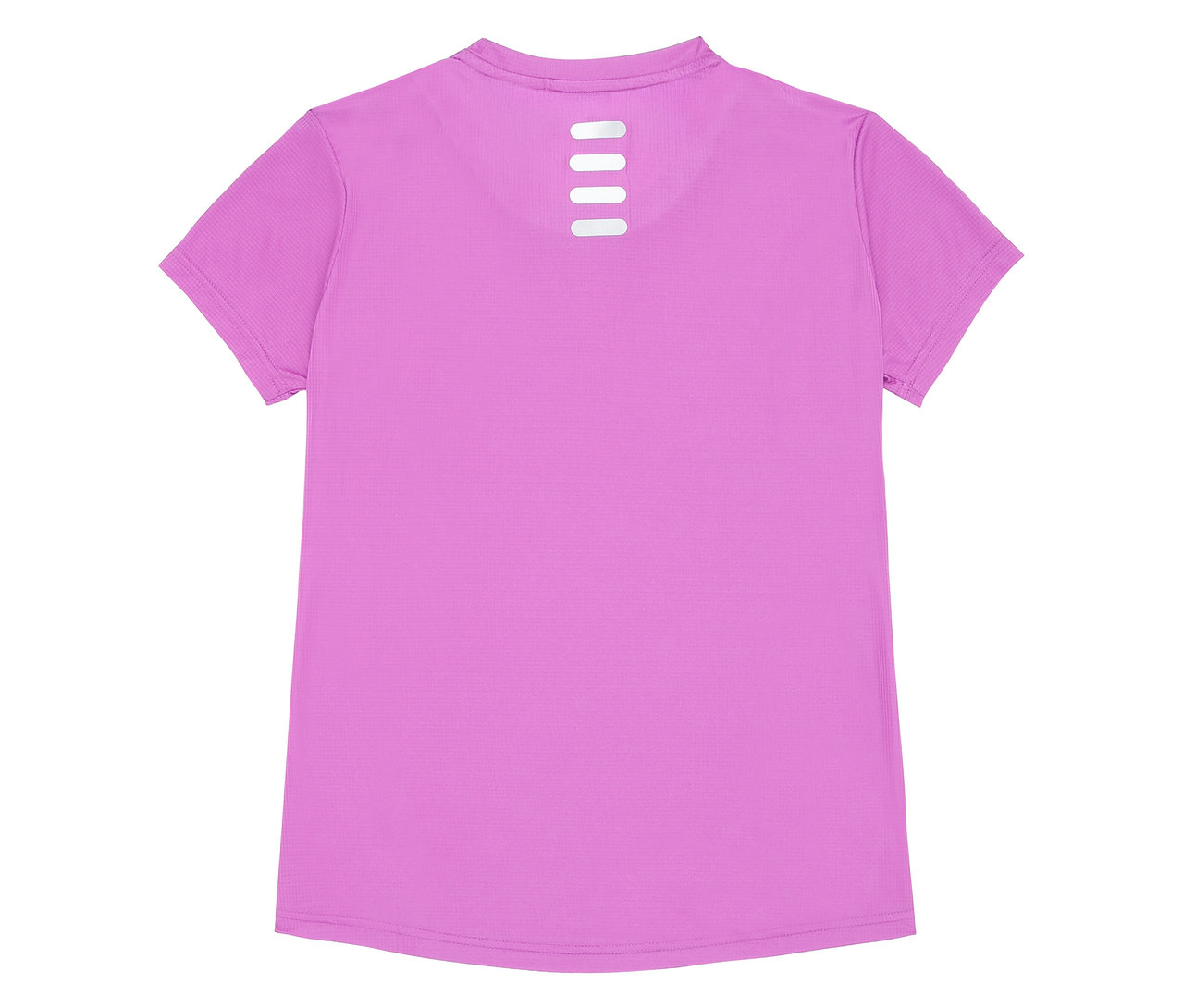 Zbliżenie na tył fioletowej koszulki funkcyjnej damskiej FILA.