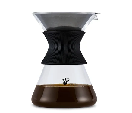 Szklana karafka BEEM Pour Over, 0,75 l z filtrem i kawą.