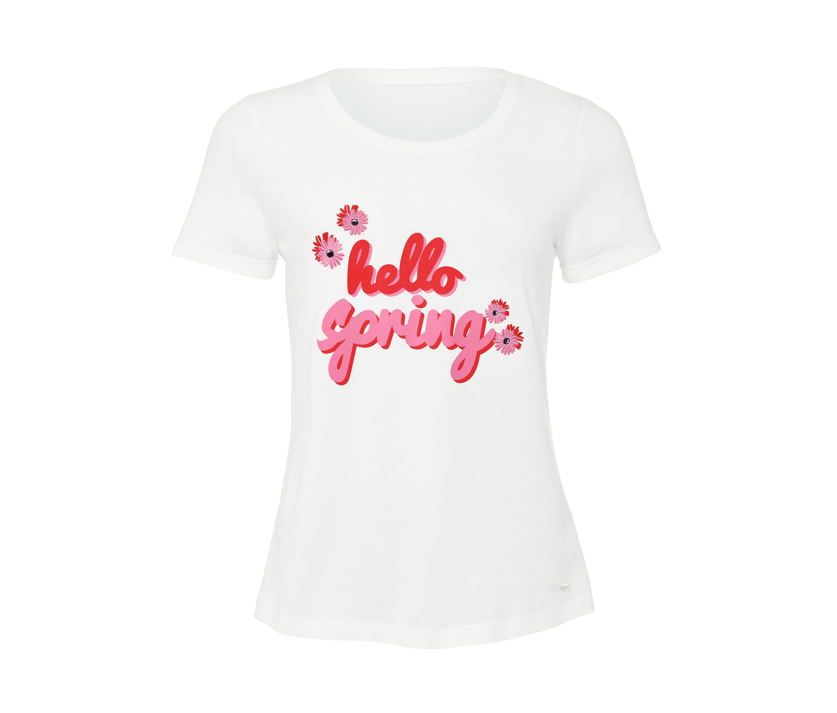 Tchibo - Damski t-shirt z krótkim rękawem, biały