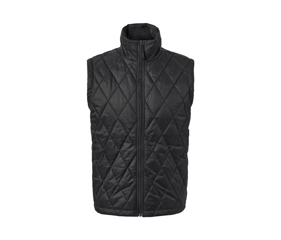 Czarna, pikowana kamizelka outdoorowa 3 w 1.