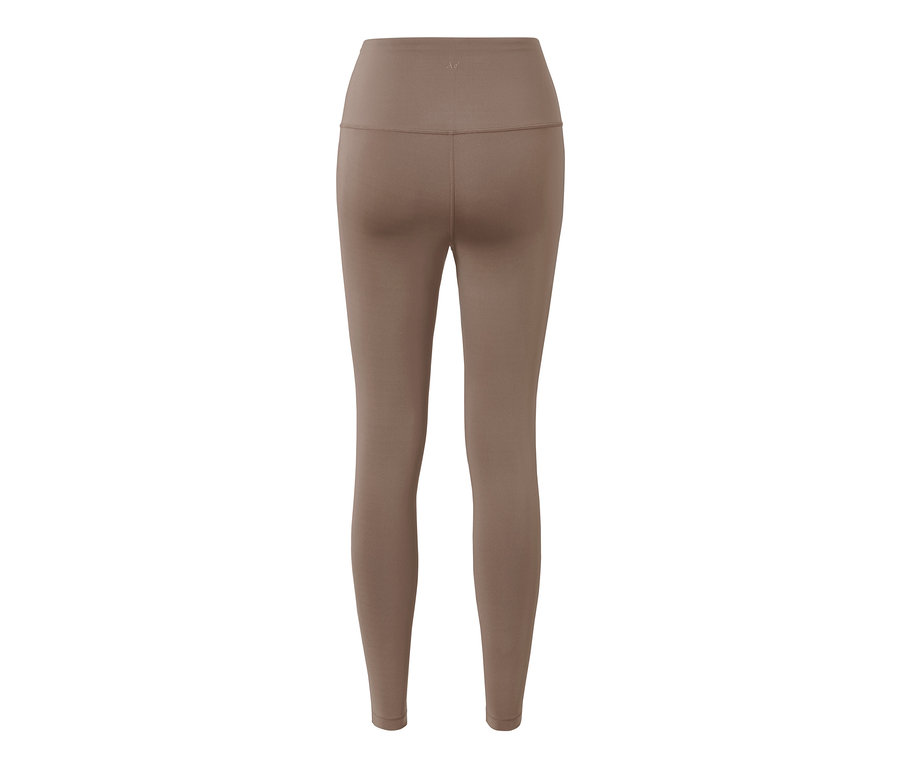 Legginsy sportowe w kolorze brązowym.