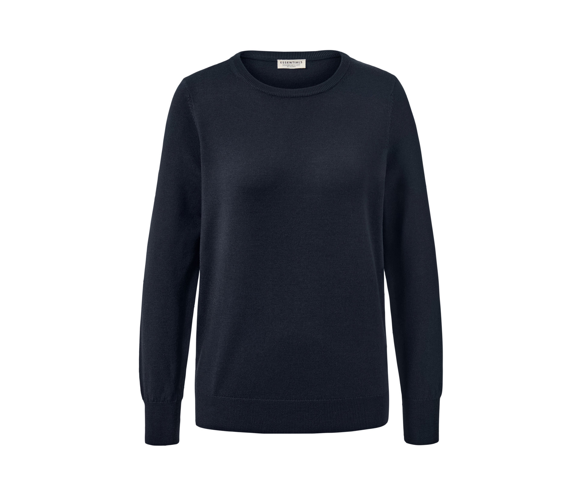 Tchibo - Sweter z delikatnej dzianiny z wełny merino- niebieski