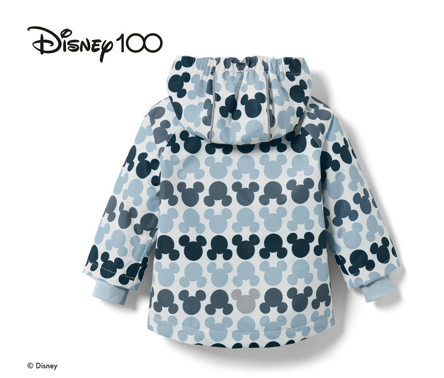 Niebieska dziecięca termiczna kurtka przeciwdeszczowa »Micky« we wzór Myszki Miki.