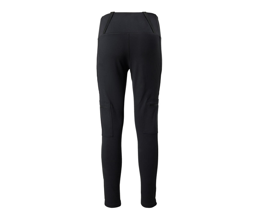 Czarne legginsy outdoorowe z kieszeniami.
