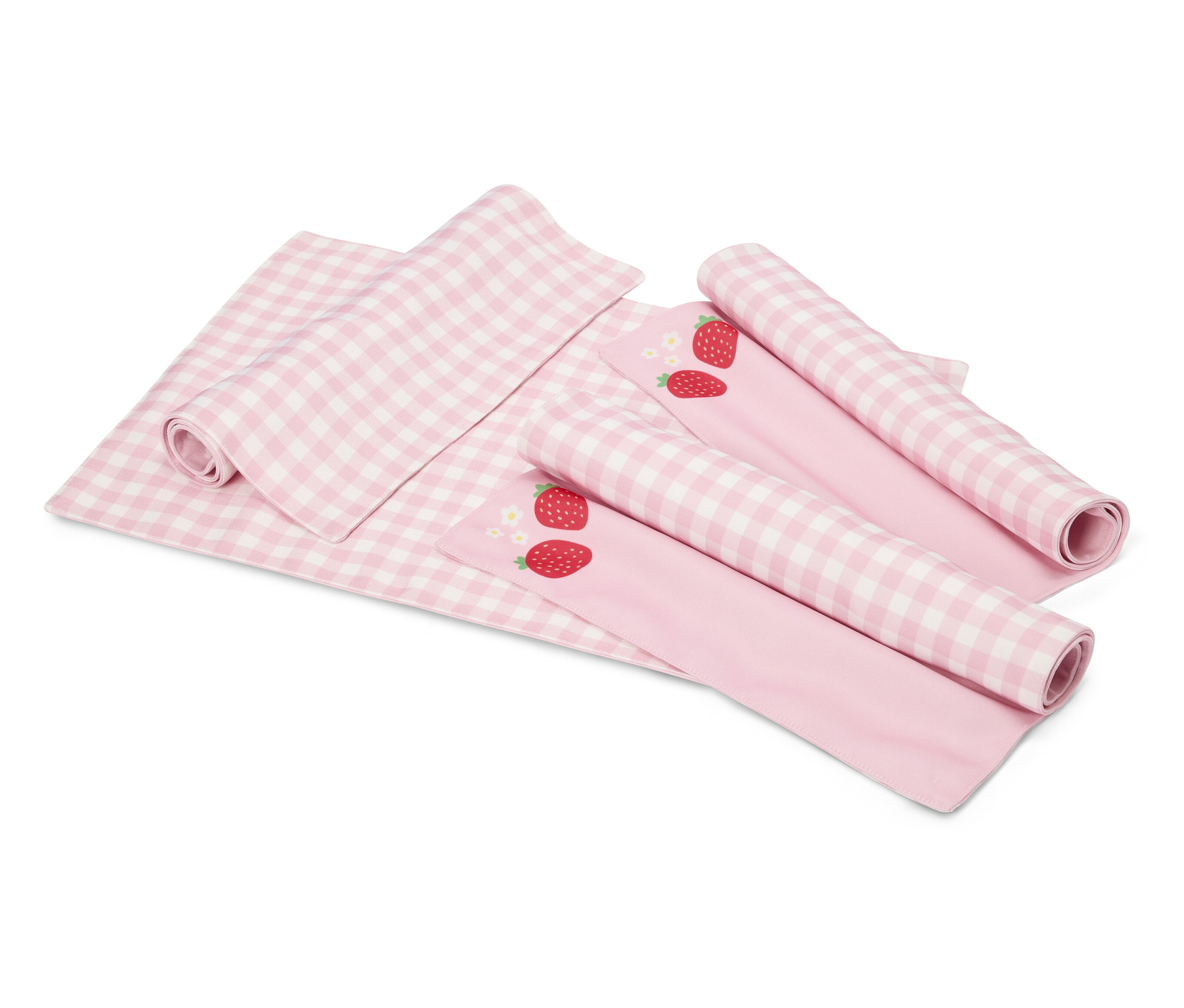 Tchibo - Dwustronne podkładki pod talerze - kolor: różowy/biały