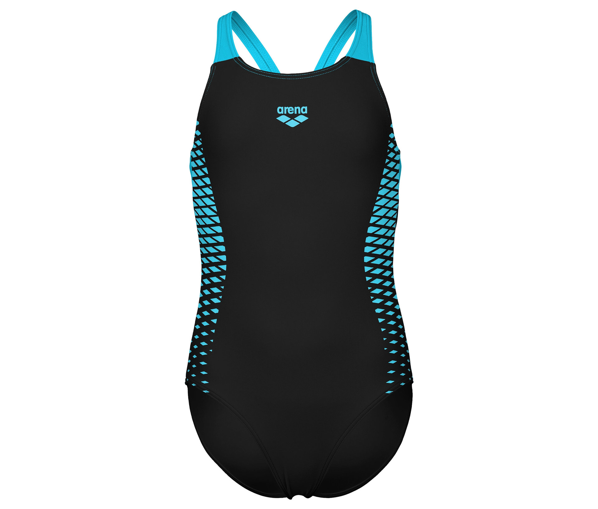 Dziecięcy kostium kąpielowy arena Feel Openings V Back - kobieta- czarny