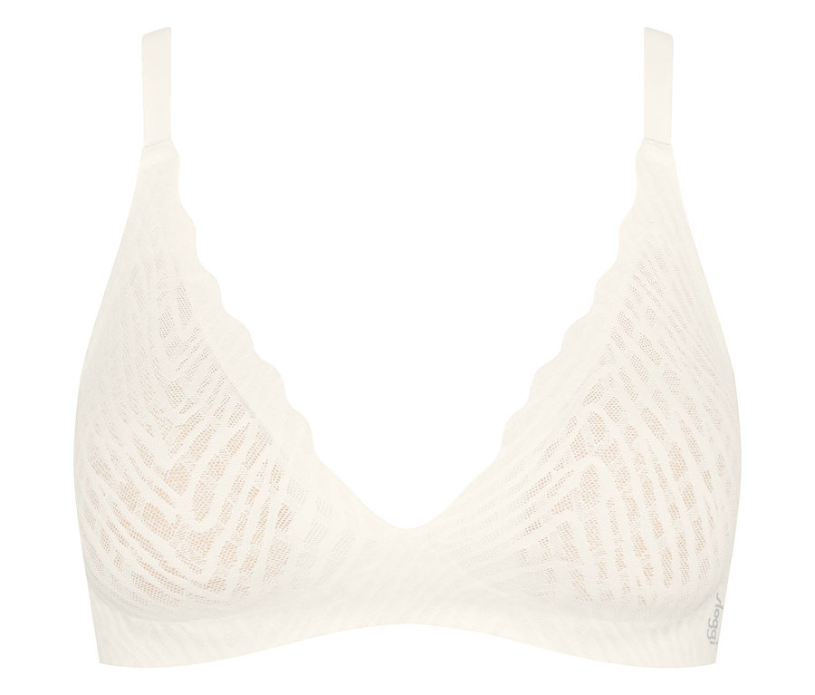 Biały biustonosz we wzory.