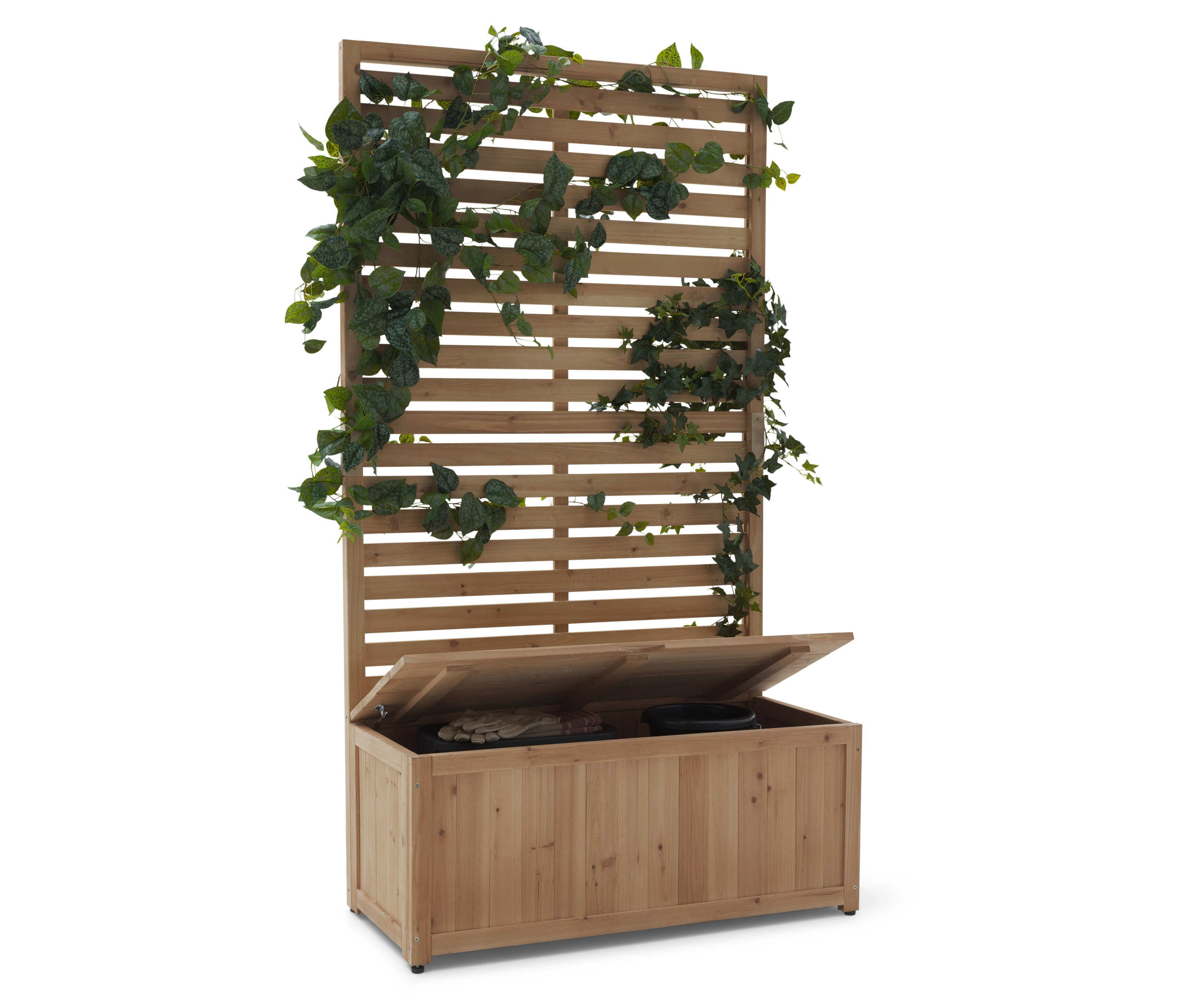 Tchibo - Moduł ławki ze skrzynią i parawanem 2 w 1 - kolor: brązowy