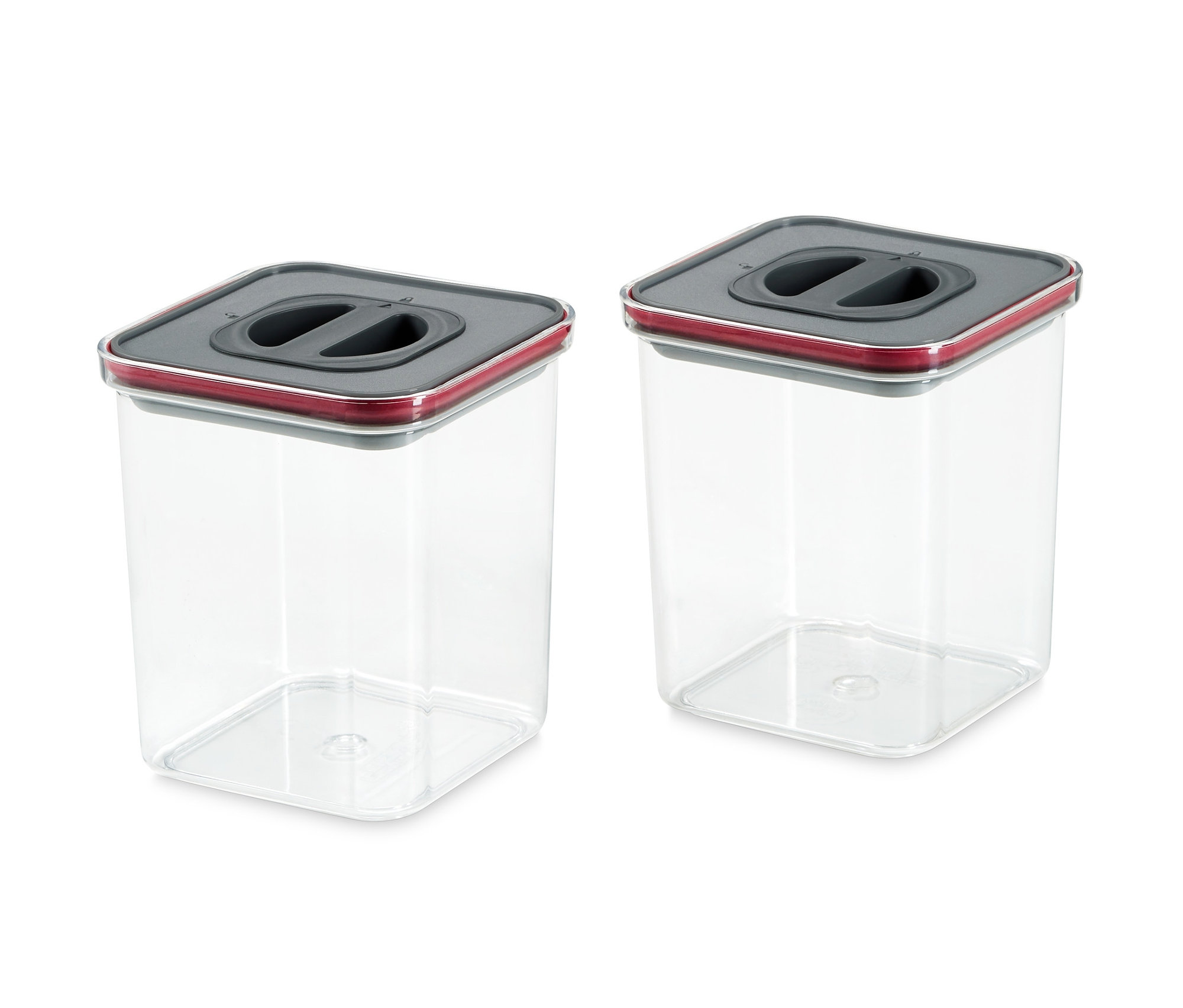 Dwa próżniowe pojemniki na żywność.