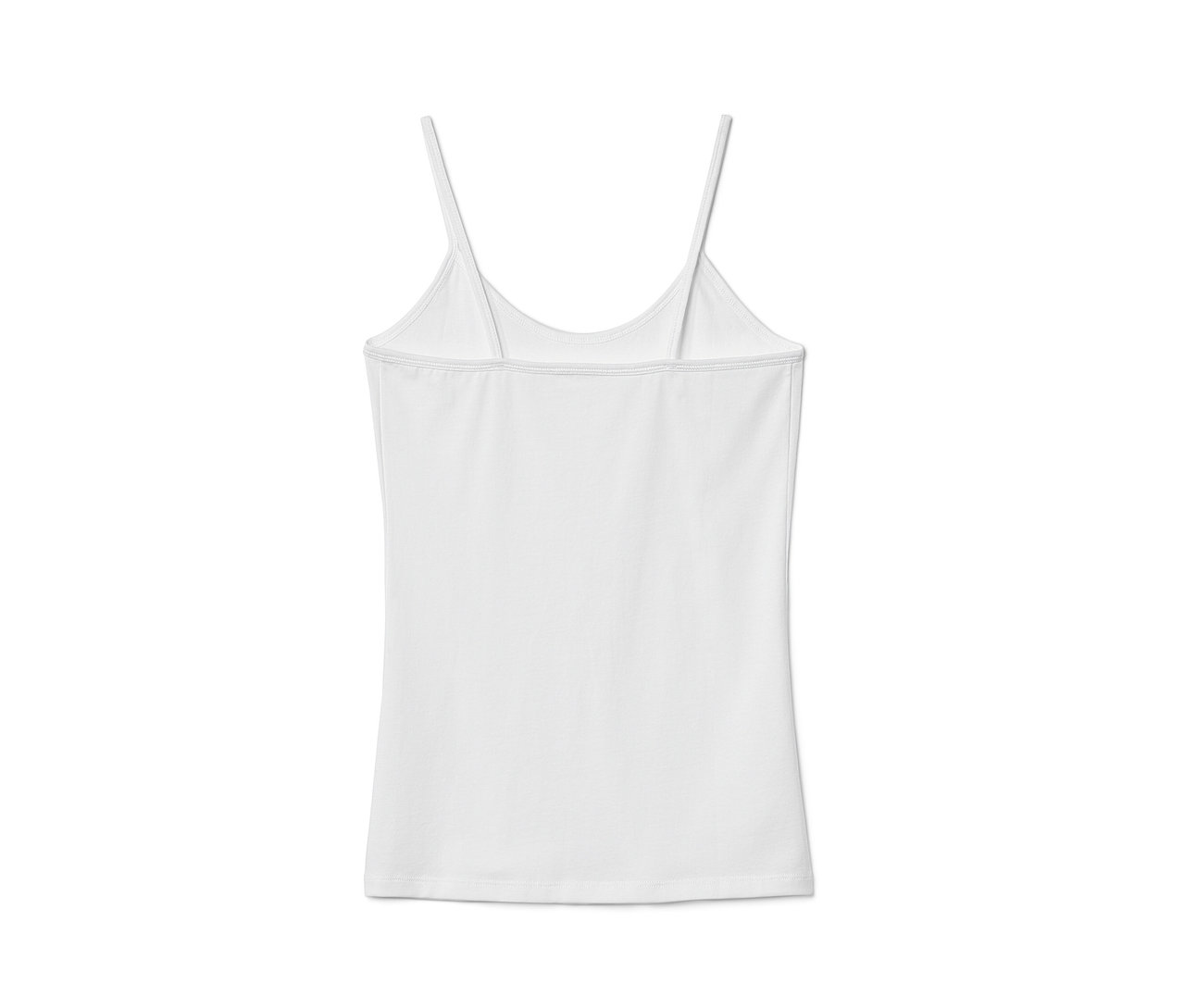 Szczegółowy widok z tyłu białych podkoszulków, 2 sztuki.