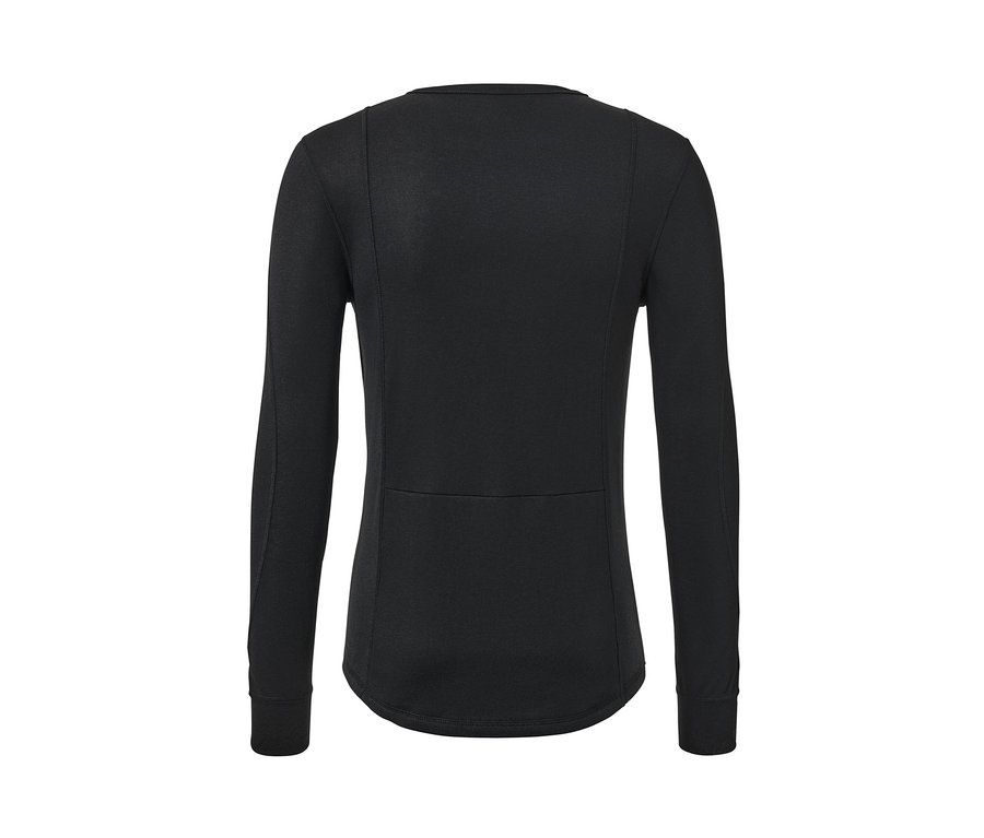 Czarna termoaktywna bielizna funkcyjna z długimi rękawami.
