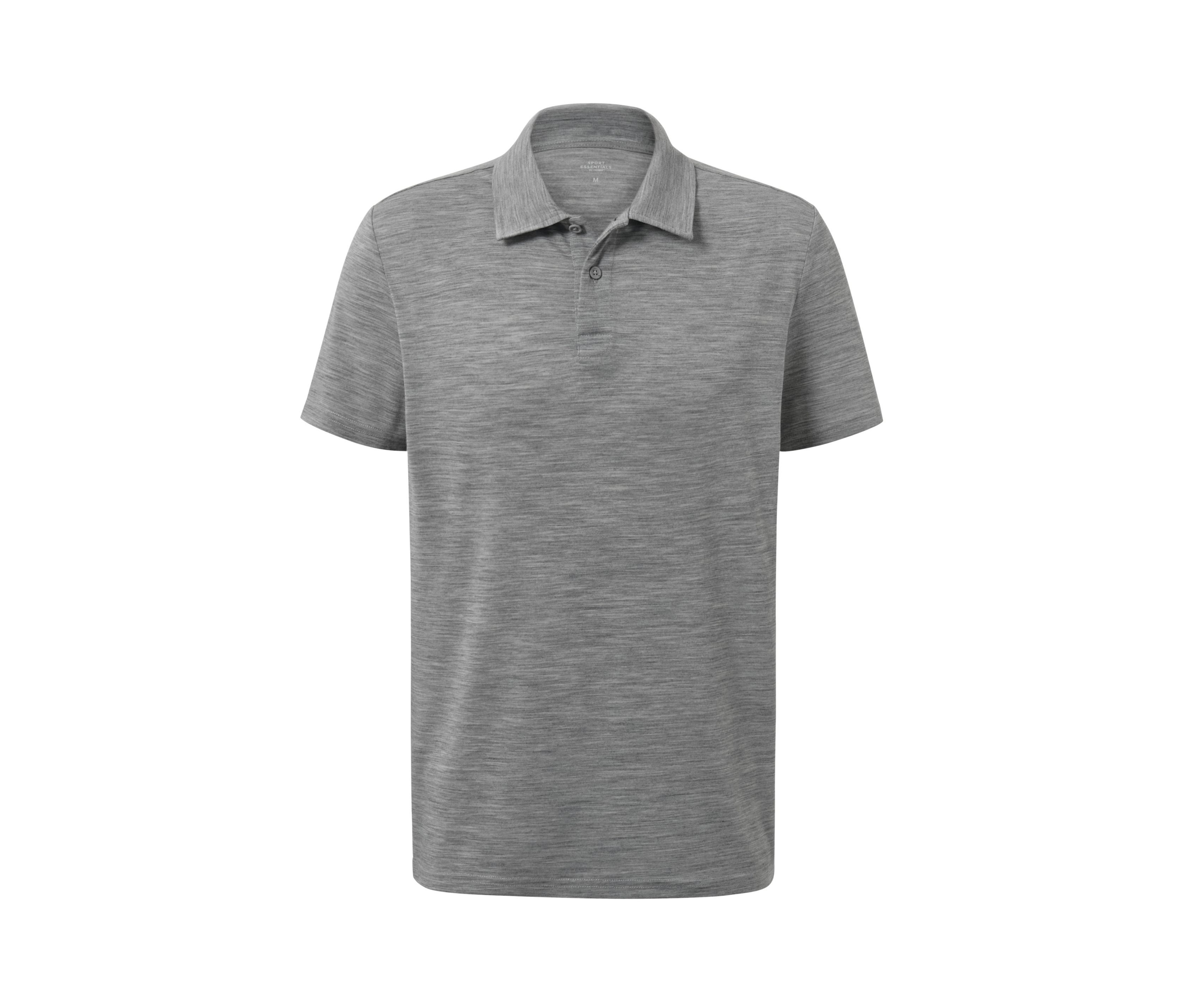 Tchibo - Funkcyjna koszulka polo z wełną merino, szary