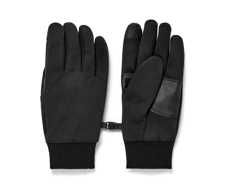 Dwie czarne rękawiczki softshell.