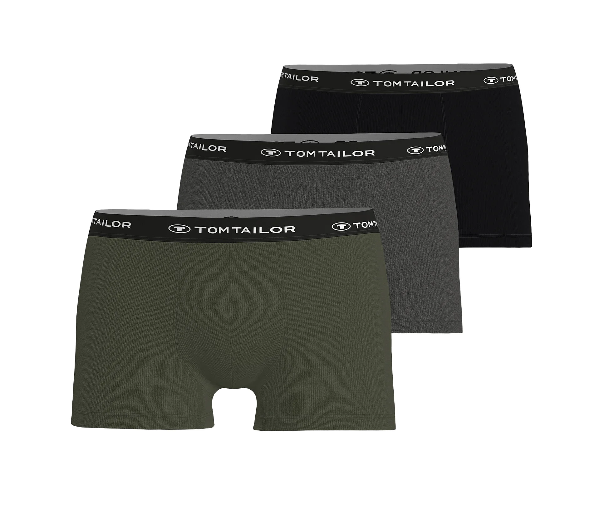 Bokserki Tom Tailor „Buffer”, 3 pary, ciemnzielone