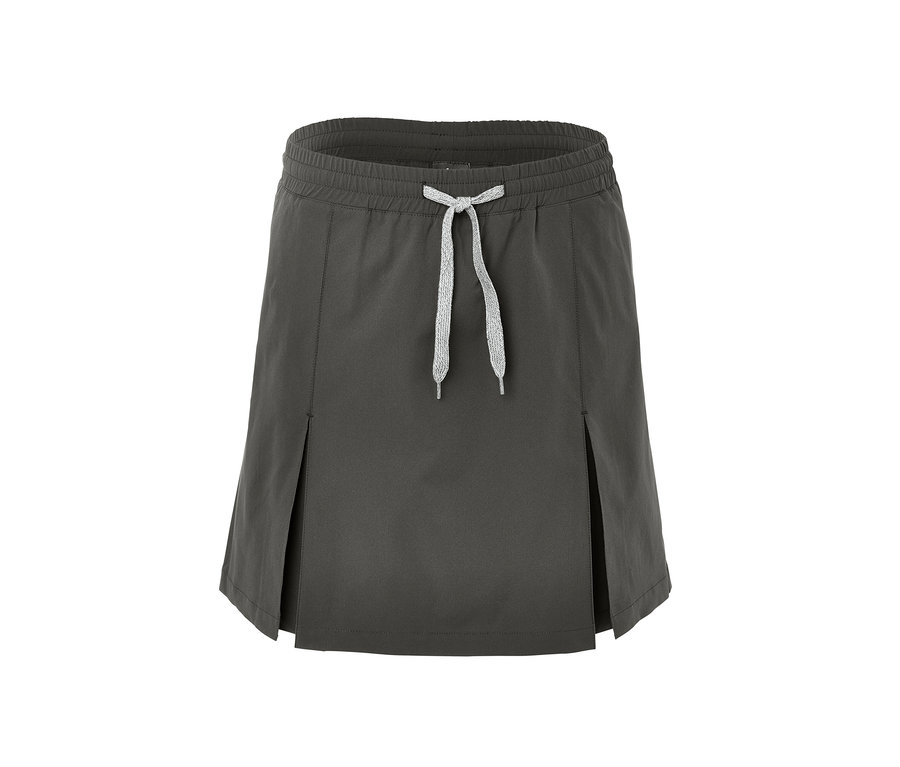 Khaki spódnica funkcyjna softshell ze szarym sznurkiem.