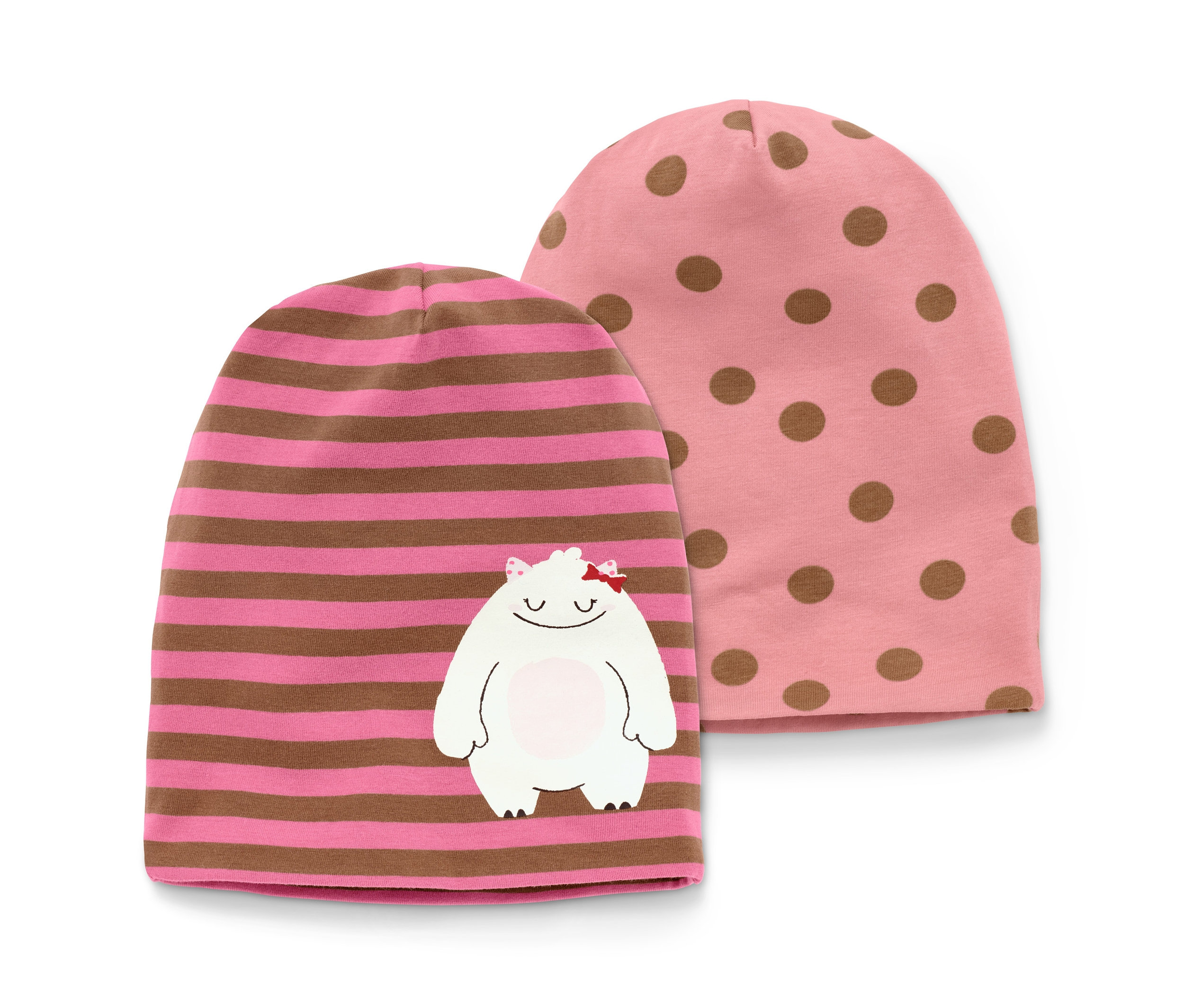 Tchibo - Czapki- brązowy/różowy/z nadrukiem