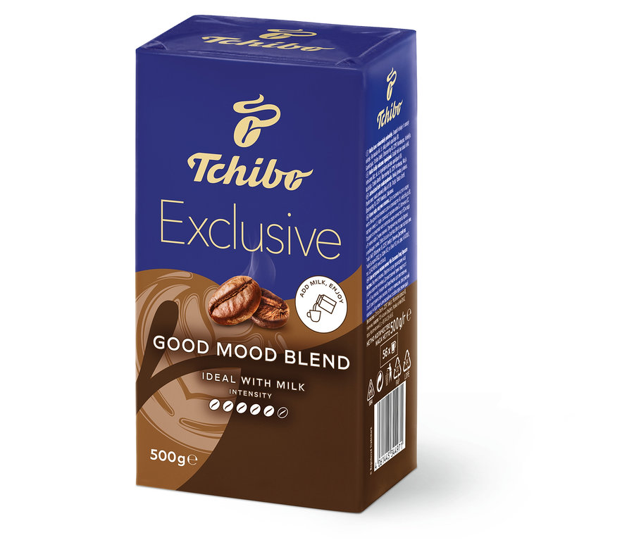 Opakowanie kawy mielonej Tchibo Exclusive Good Mood Blend 500 g.