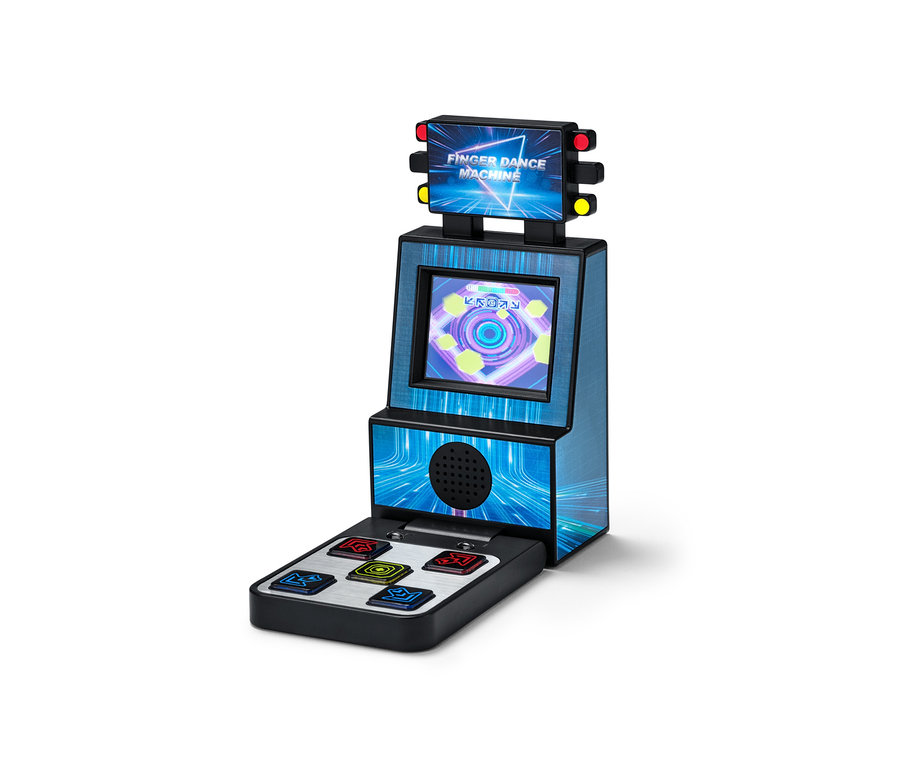 Zbliżenie na automat do tańca palcami.