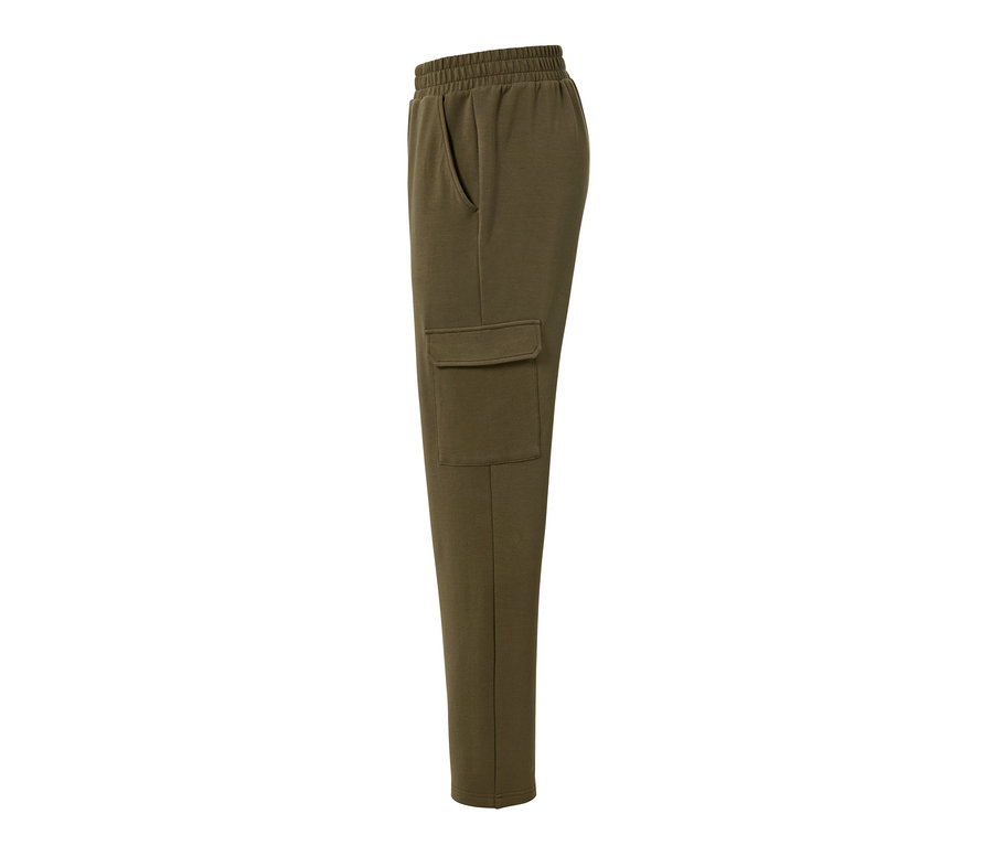 Khaki spodnie dresowe z kieszeniami cargo.