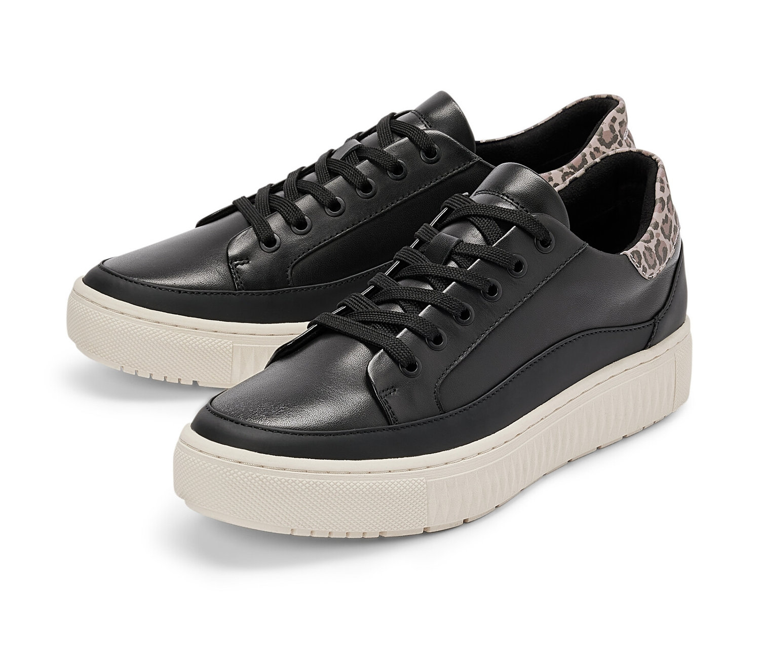 Tchibo - Skórzane sneakersy, czarny