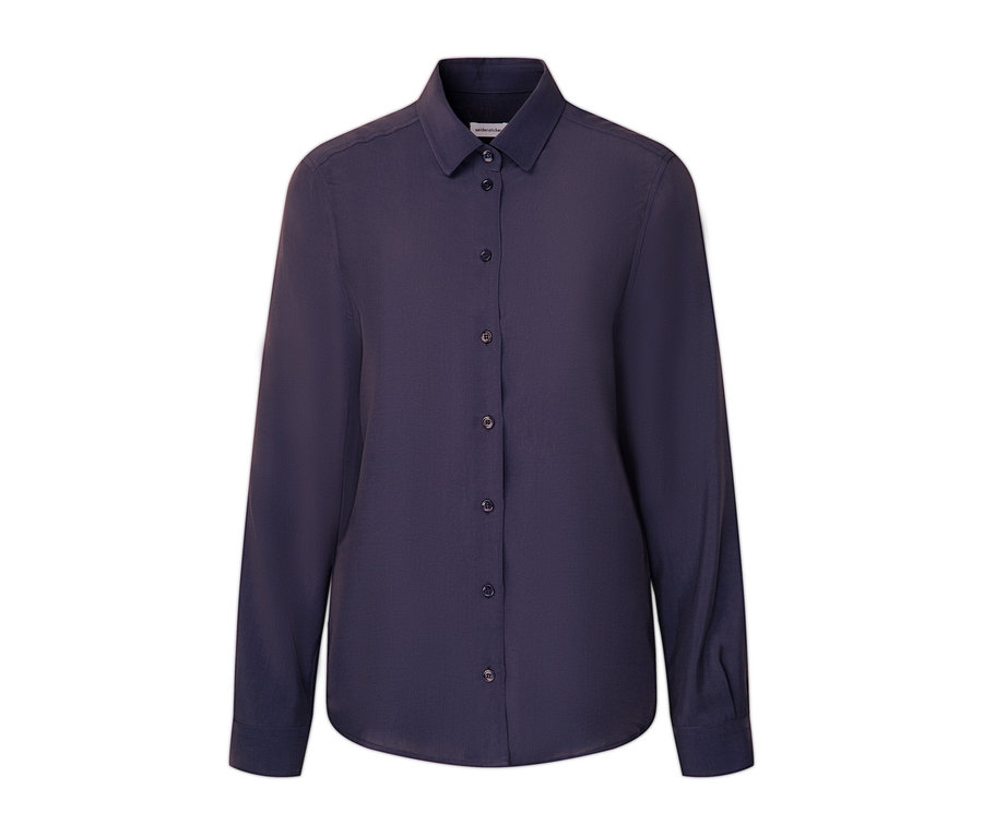 Niebieska koszula z wiskozy Seidensticker z długimi rękawami i guzikami.