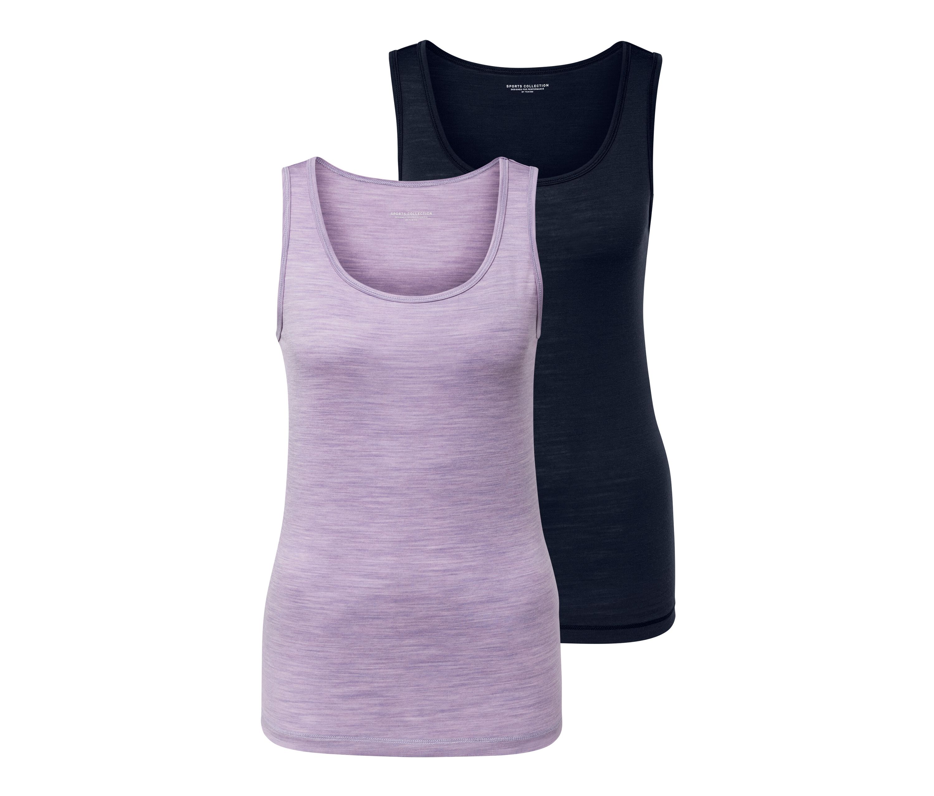 Tchibo - Koszulki tank top z wełną merino - dla pań - rozmiar XL 48/50 - kolor: niebieski