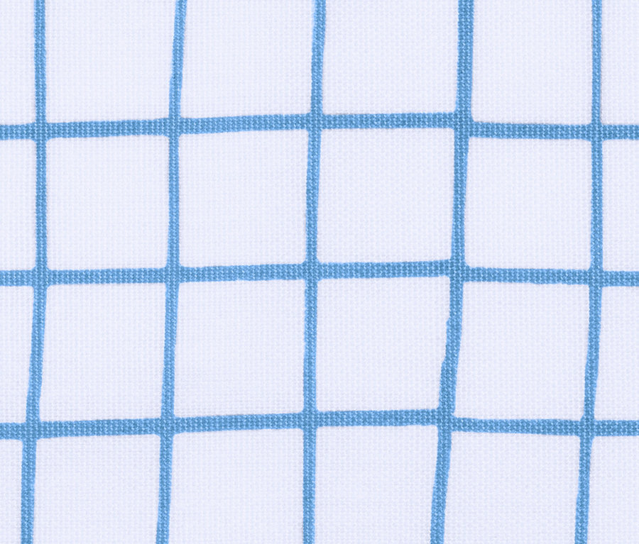 Szczegółowy widok bieżnika z nadrukiem na całej powierzchni, przedstawiającym niebieskie kwadraty na białym tle.