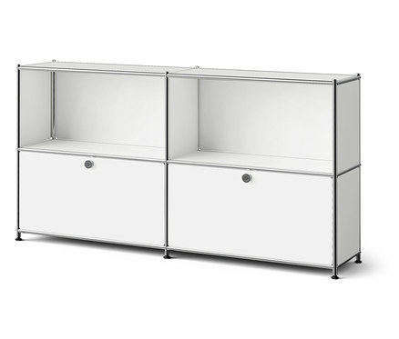 Metalowa szafka typu sideboard „CN3 Slim Line” z 2 klapami do indywidualnego rozmieszczenia, biała