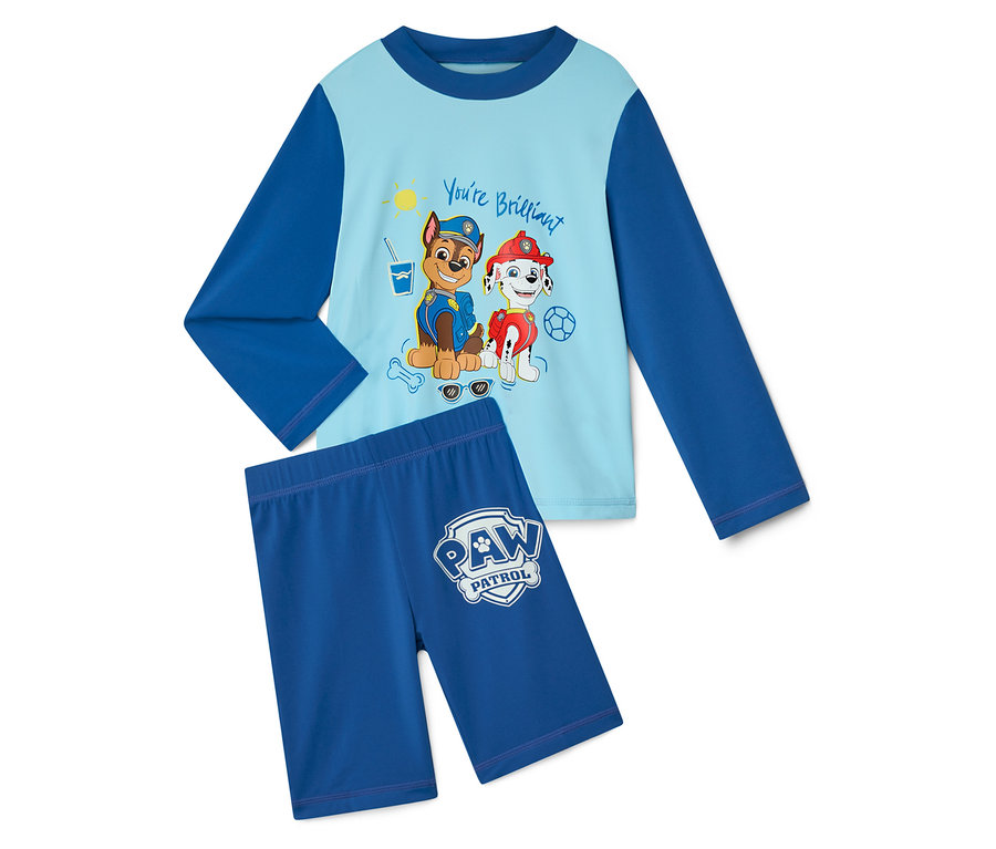 Niebieska piżama Paw Patrol z Chasem i Marshallem.