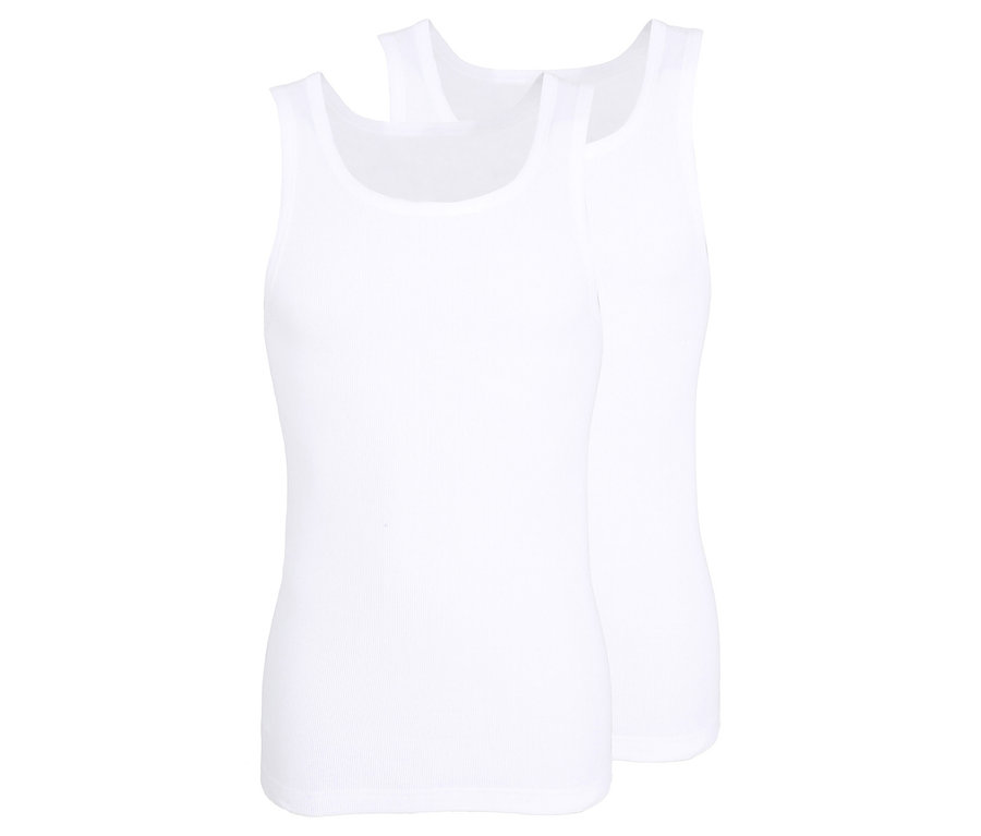 Dwa białe podkoszulki Tom Tailor „Montana” leżą na sobie.