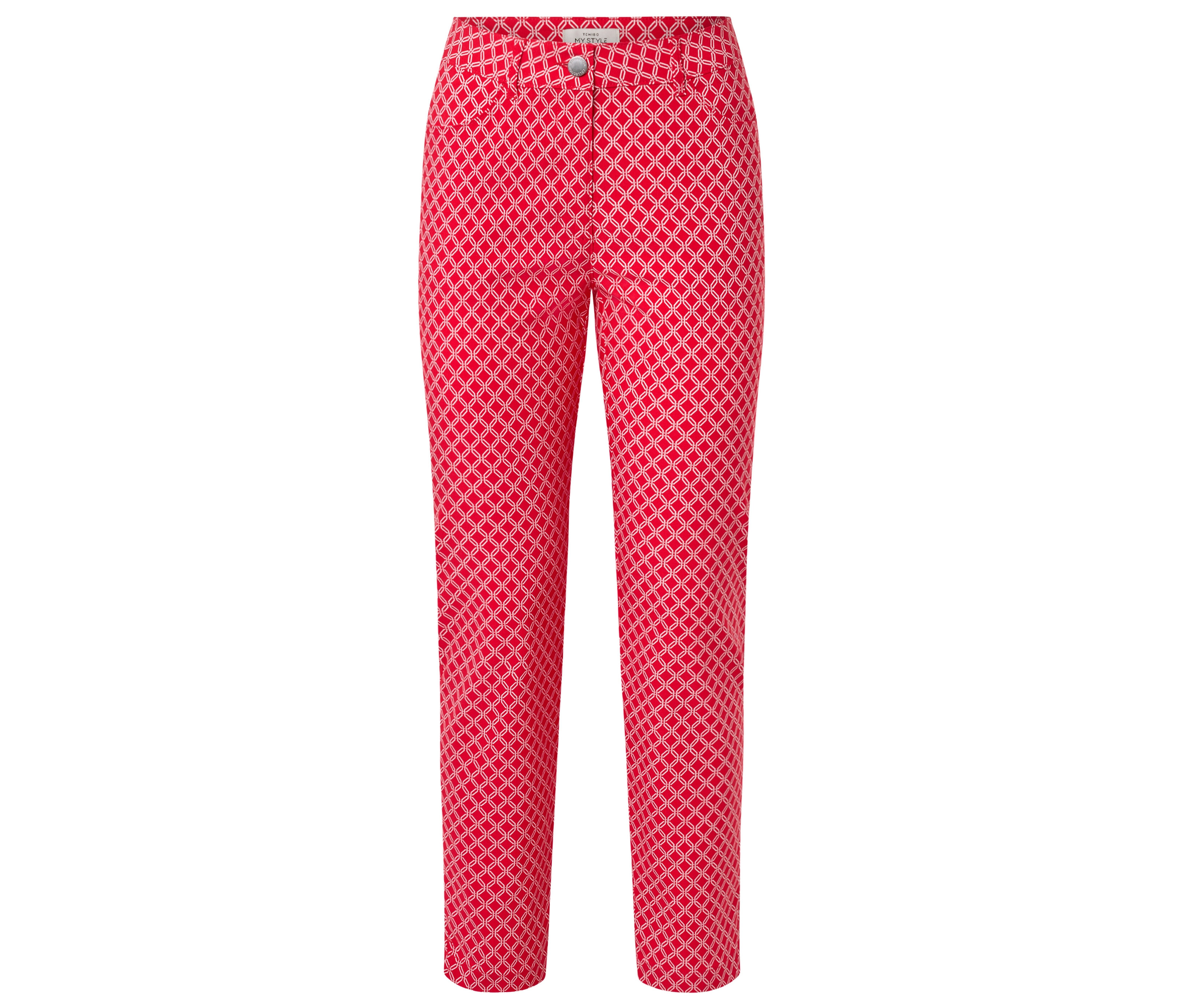 Tchibo - Spodnie z bengaliny- czerwony
