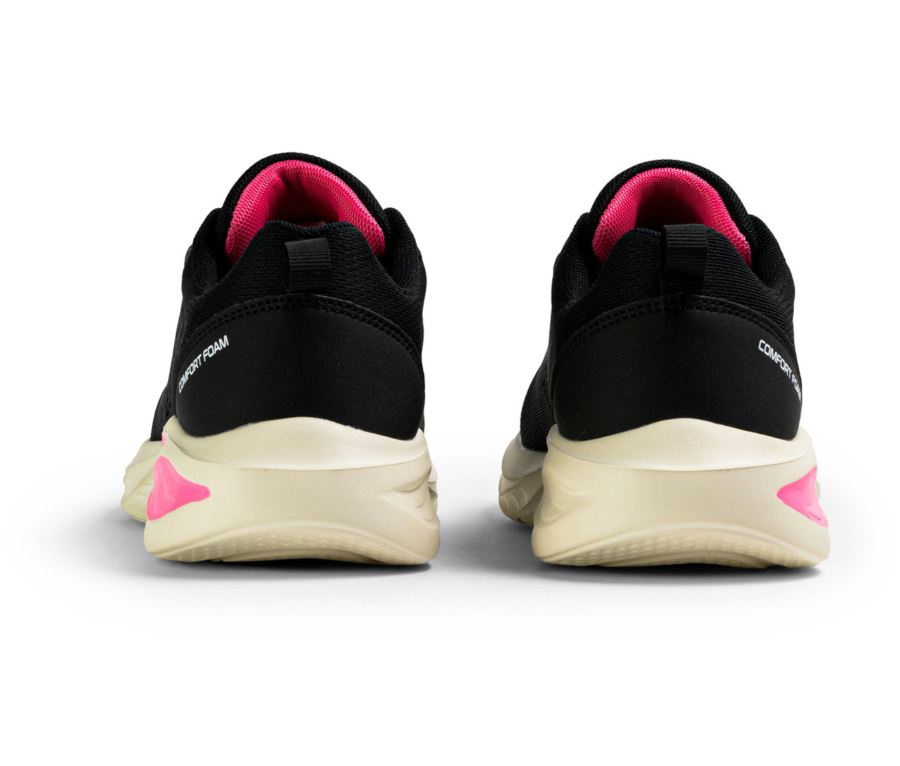 Widok z tyłu dwóch czarnych damskich sneakersów FILA Specctris.