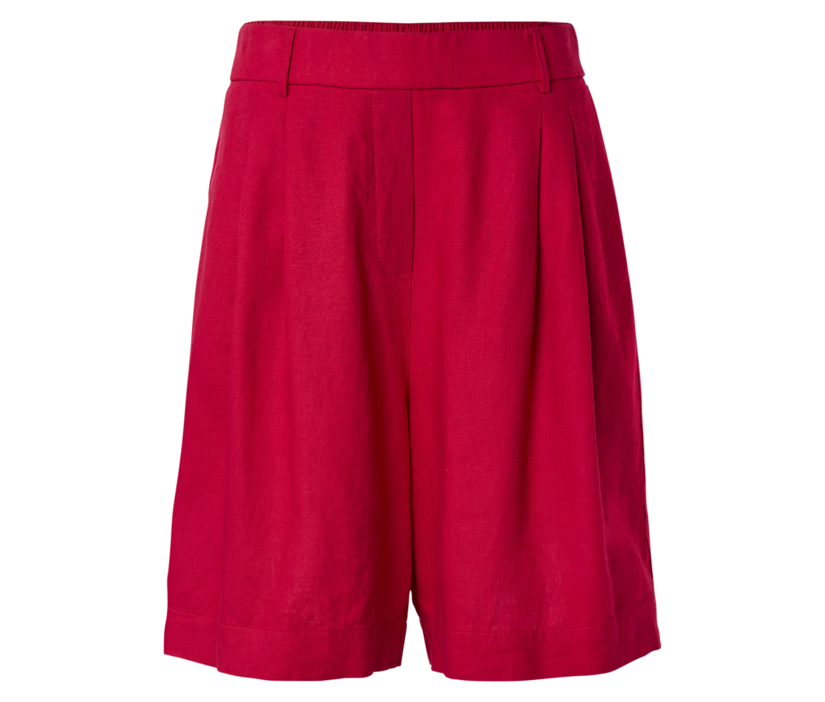 Tchibo - Lniane szorty bermudy- czerwony