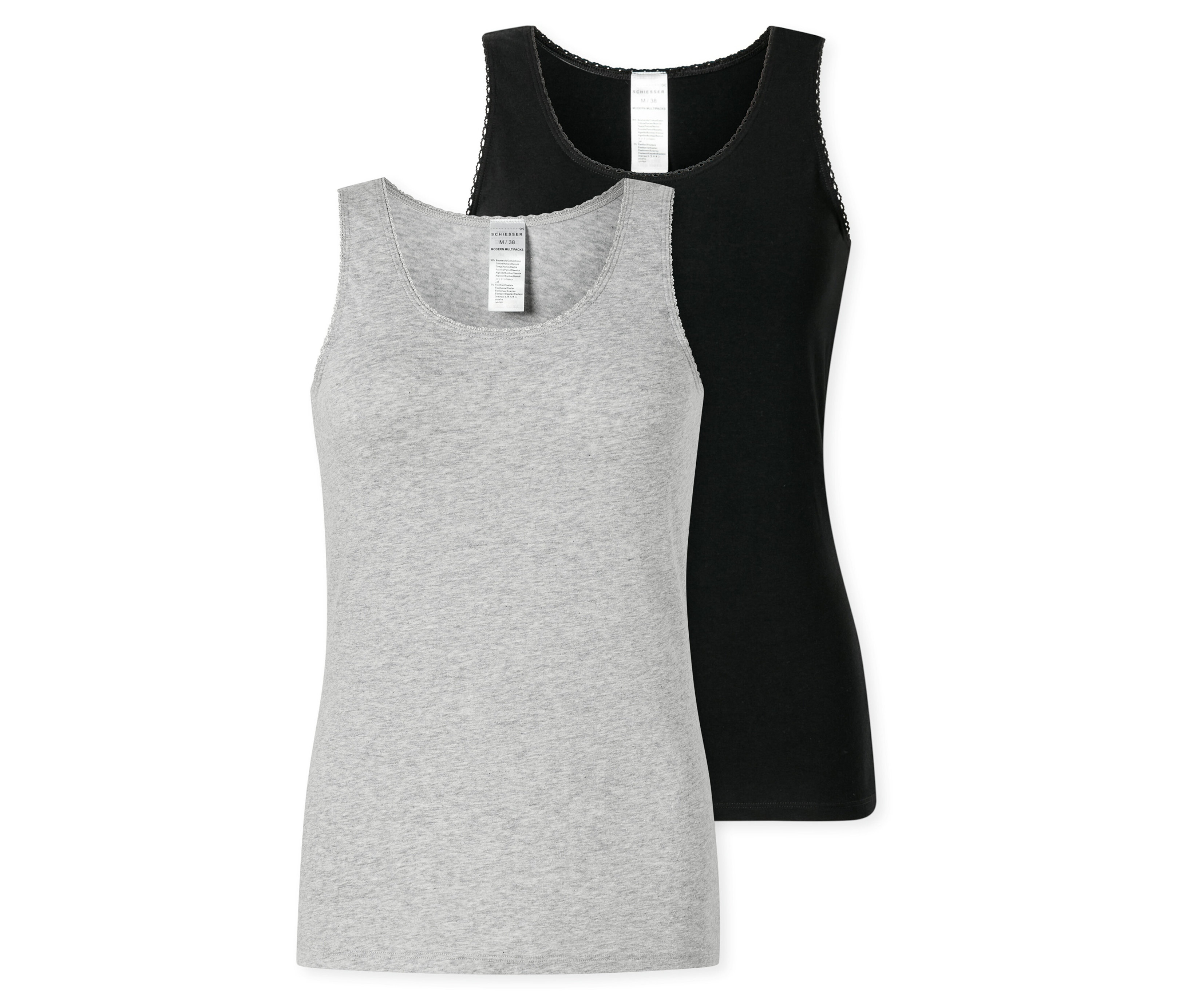 Koszulki na ramiączkach Schiesser- szary/czarny