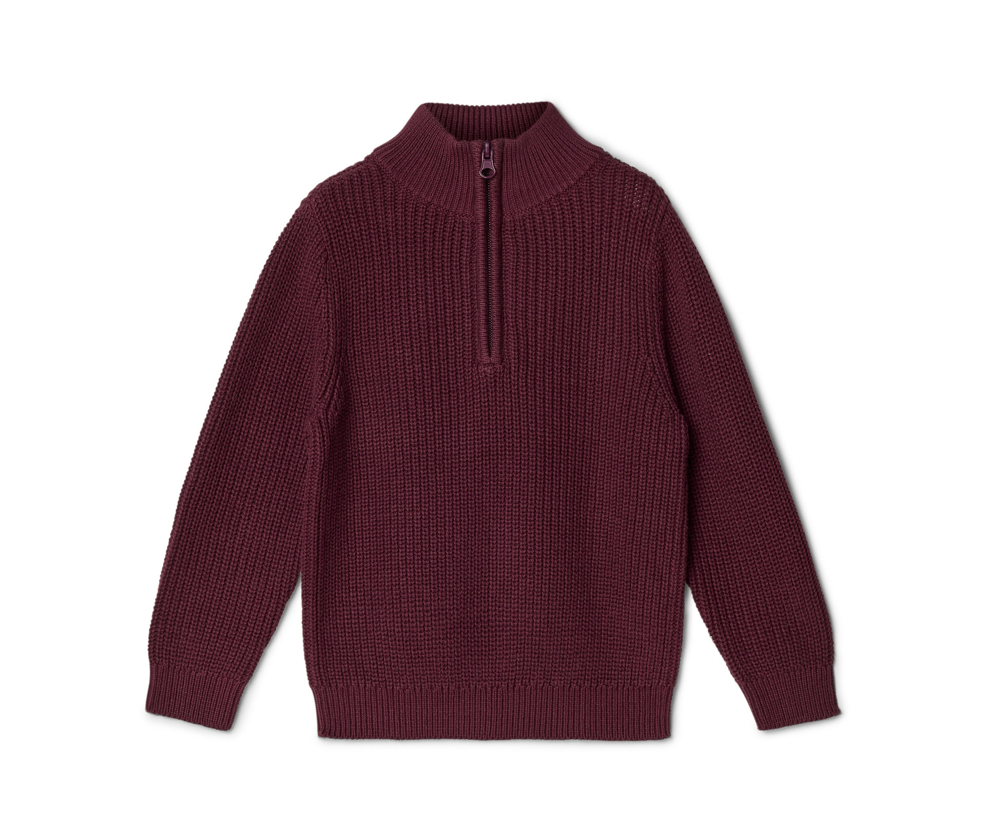 Tchibo - Dziecięcy sweter z kołnierzem typu troyer, bakłażanowy