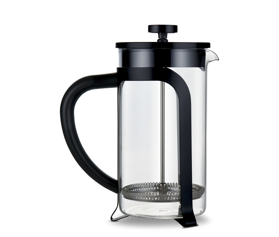 Czarny zaparzacz tłokowy, 800 ml, 6 filiżanek.