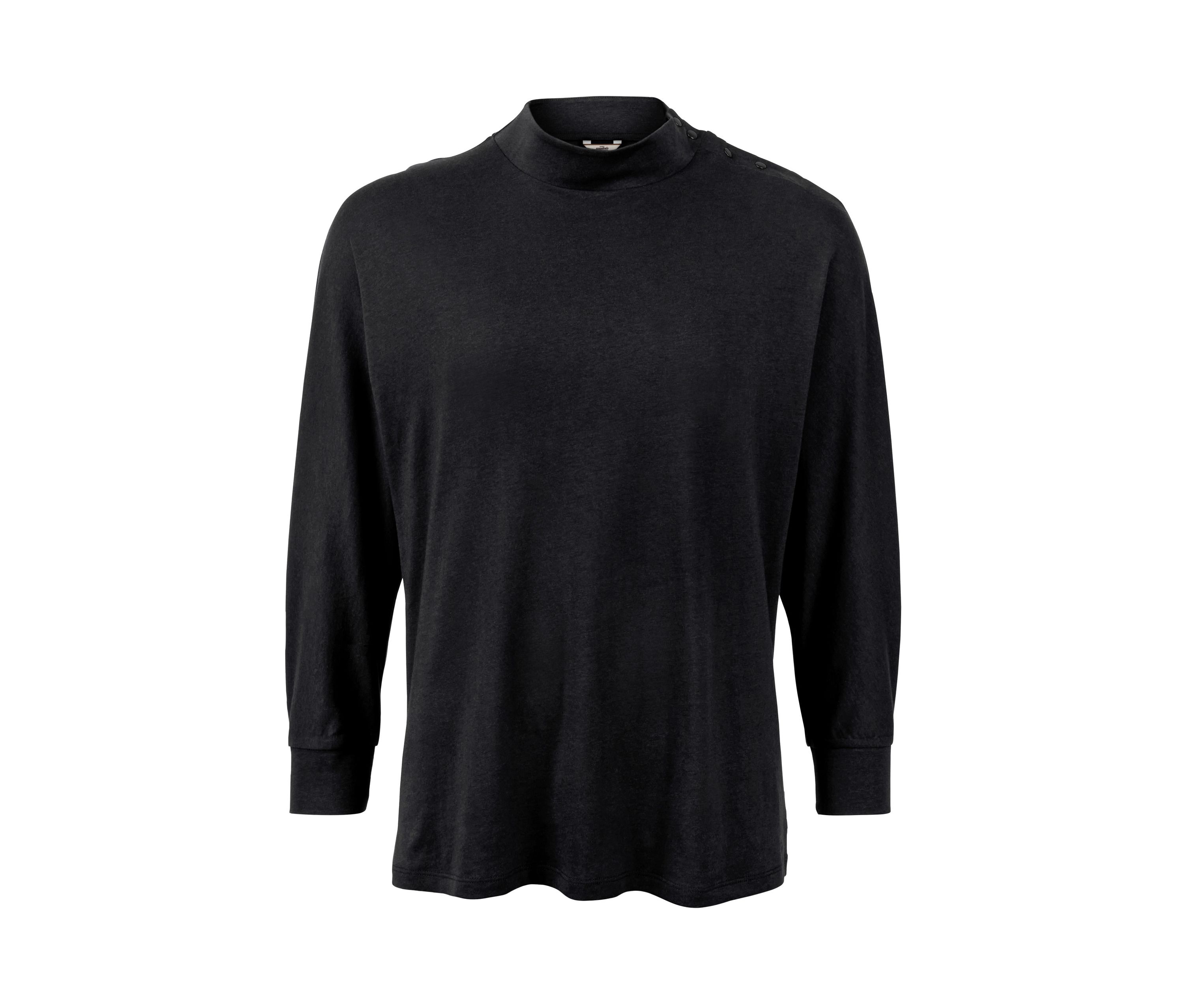 Tchibo - Bluza z rękawami kimonowymi z zapięciem na guziki, czarny