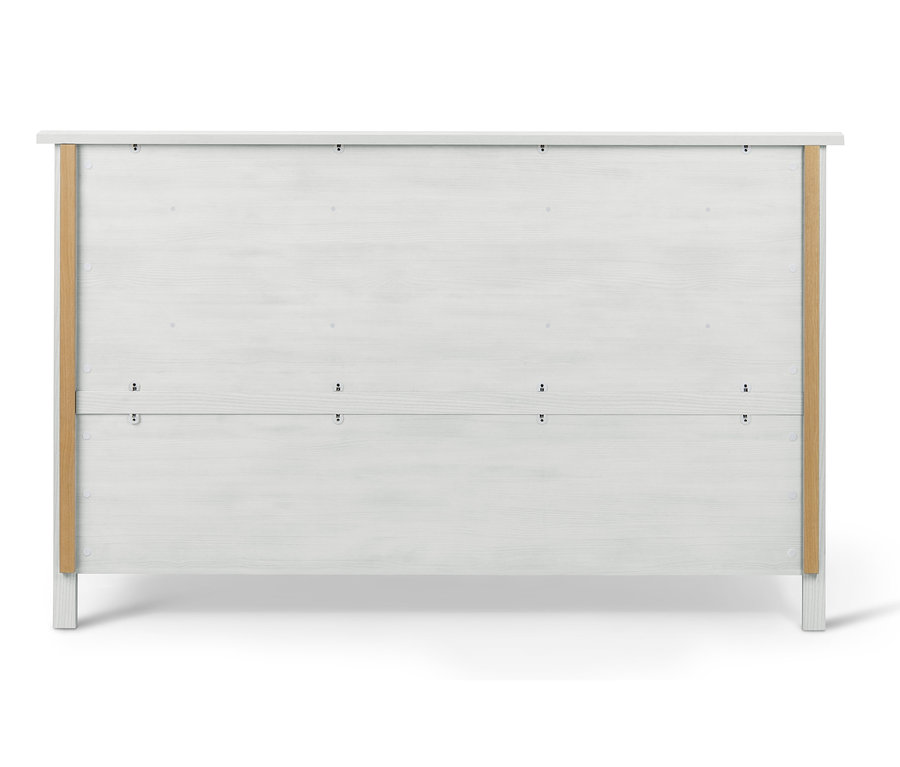 Detal tylnej części łóżka z tapicerowanym zagłówkiem, ok. 180 x 200 cm.