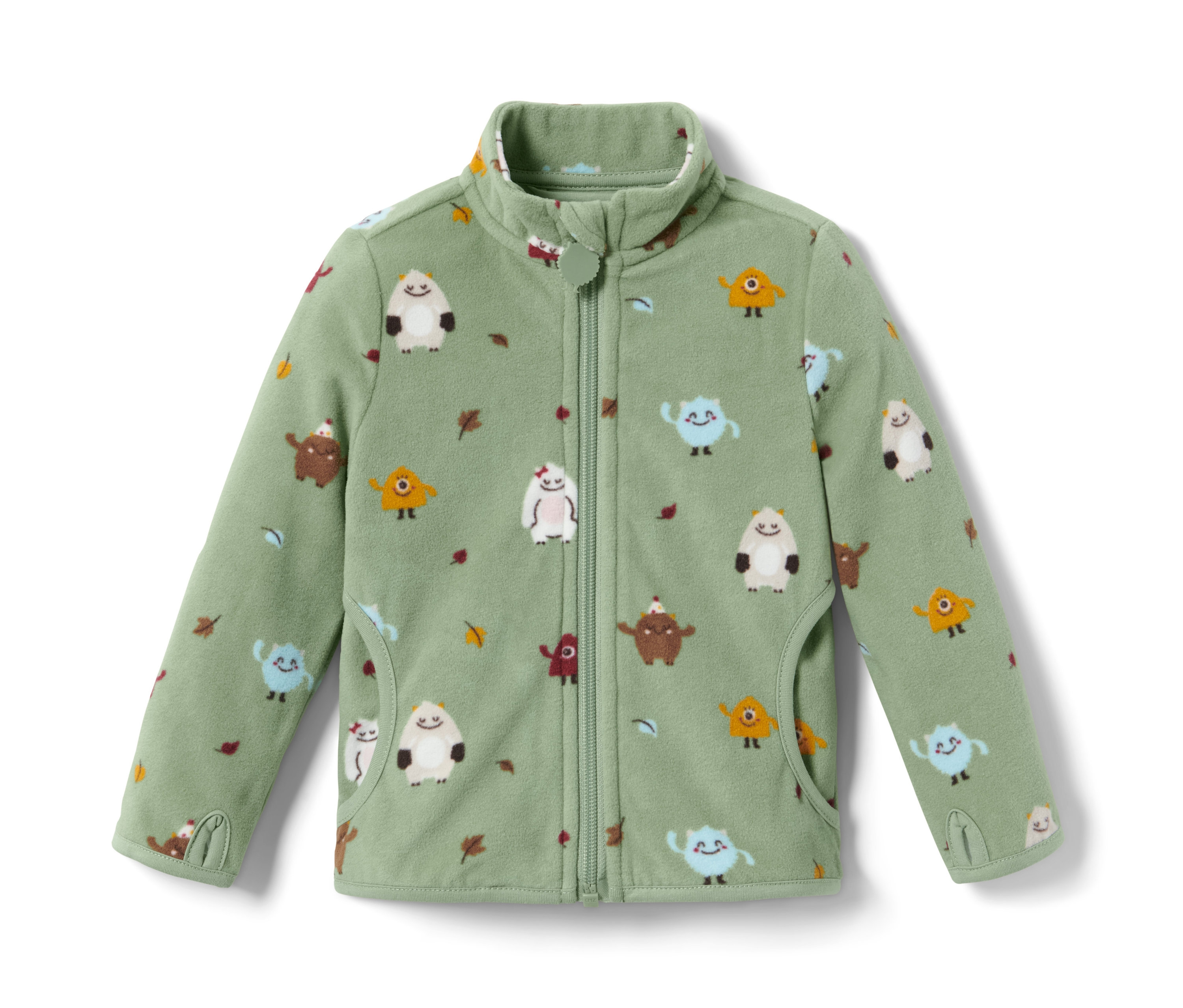 Tchibo - Kurtka z polaru z wzorem w potwory- zielony/z nadrukiem