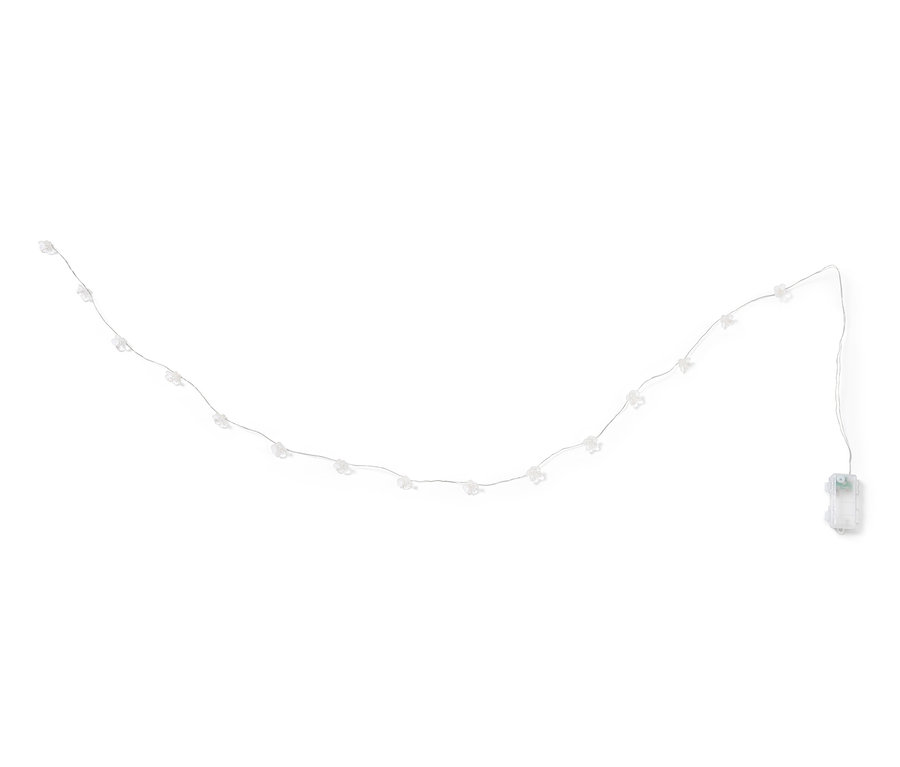 Łańcuch LED „Kwiaty” na białym tle.