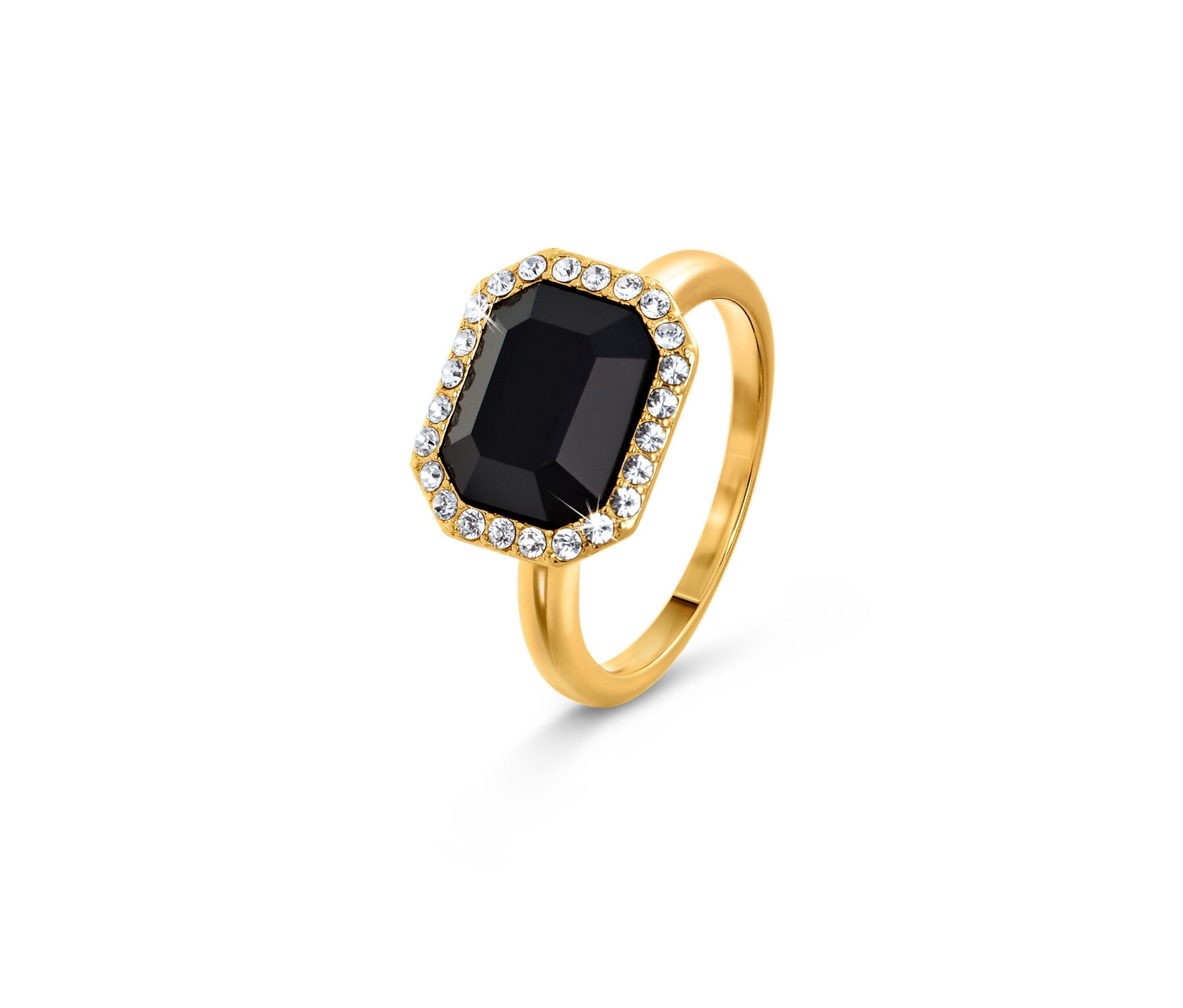 Tchibo - Pierścionek Royal Black, złoty/czarny