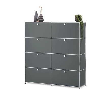 Szara szafka typu highboard »CN3« z 8 klapami.